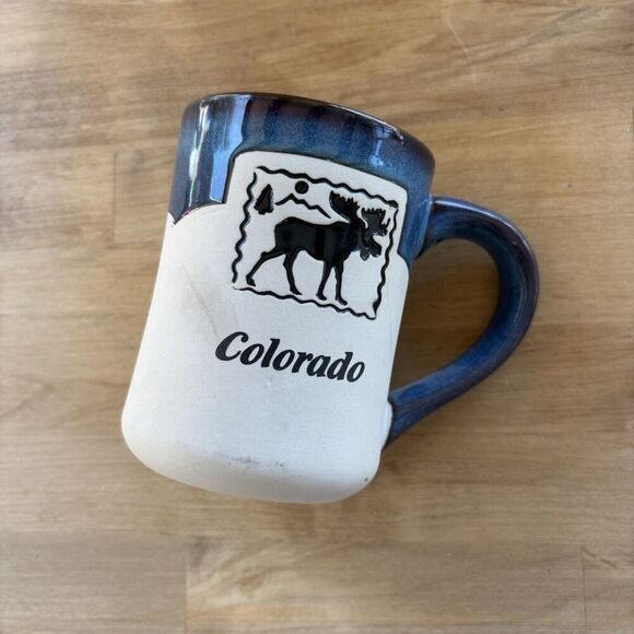 Colorado Other - Glazed Pottery Stoneware Colorado Moose Drip Glaze Coffee Mug Nature Wildlife